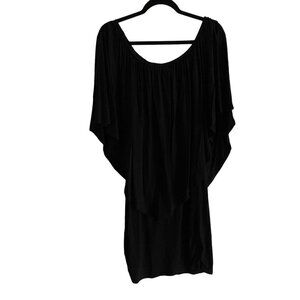 Boston Proper Women SZ S Black Cape Top Knee Length Dress